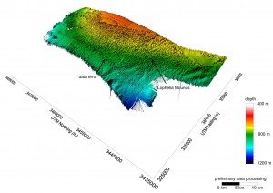Abb. 2: Bathymetrische Karte des Kaltwasser-Korallengebiets.