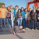 Good-bye Kiel: Die Teilnehmer des 11. GAME-Projektes verabschieden sich vom GEOMAR. 
Foto: M. Lenz, GEOMAR