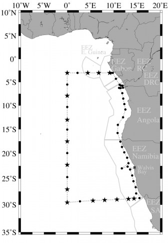 Cruise map for M121. To be sailed in anti-clockwise direction