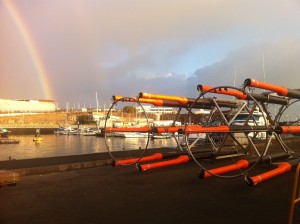 Mesocosms are being assembled at the harbour.