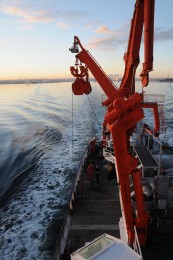 Auf geht's in Richtung Gabelsflach, unserer ersten Station in der Ostsee. (Foto: G. Seidel, GEOMAR)