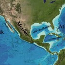 Ein Land und zwei Golfe: Mexiko liegt zwischen dem Golf von Mexiko und dem Golf von Kalifornien. Eigentlich nicht zu verwechseln. Oder doch? Image reproduced from the GEBCO world map 2014, www.gebco.net