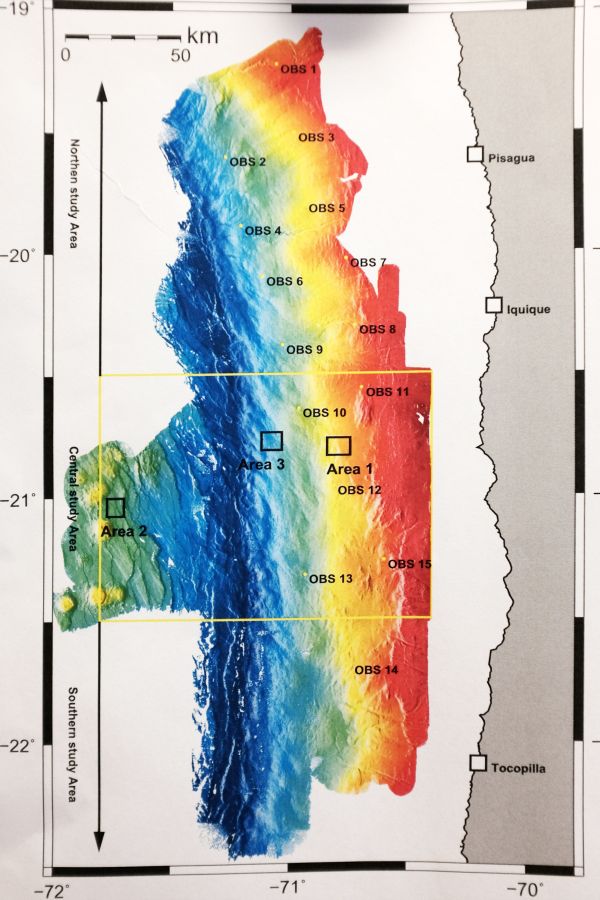 Übersicht über die Arbeitsgebiete unser Expedition. Grafik: Heidrun Kopp, GEOMAR