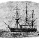 Zeichnung der HMS Challenger aus dem Jahr 1858. Autor: Unbekannt.