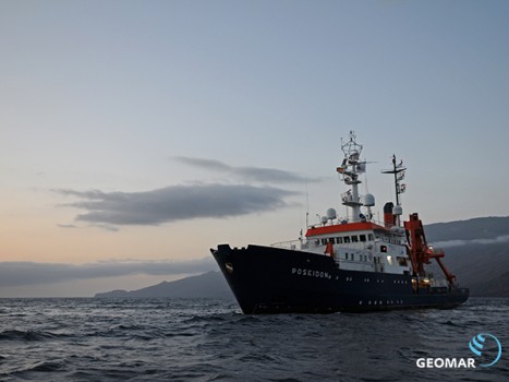 German research vessel POSEIDON at El Hierro (Canary Islands) during the expedition POS494.