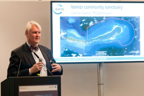  Carl Gustaf Lundin, Direktor des Global Marine and Polar Programme der International Union for Conservation of Nature (IUCN) stellt das Konzept und den Nutzen mariner Schutzgebiete vor. Foto: Jan Steffen