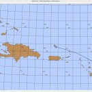 Seekarte der Karibik, in der das Schiff der tiefsten Station entgegenfährt / Chart of Caribbean Sea when the ship is coming to the deepest station in the Puerto Rico Trench. ©Inma Frutos
