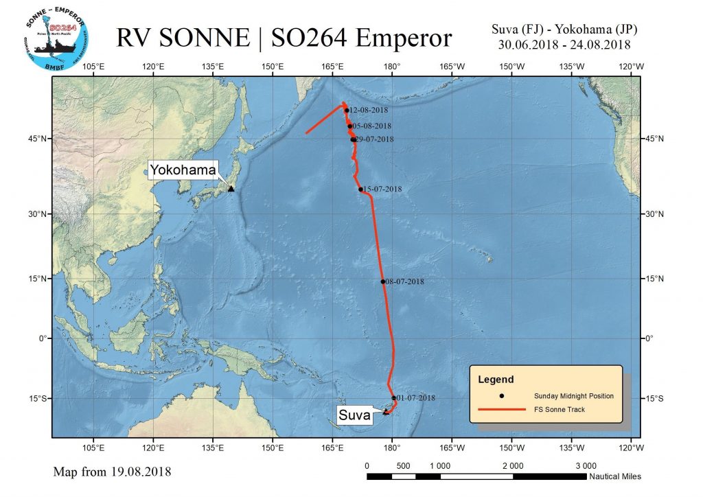 Cruise track for SO264.