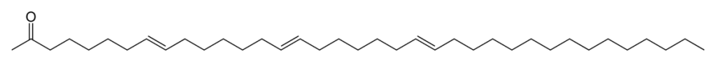 The chemical structure of a tri-unsaturated alkenone.