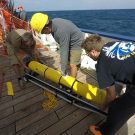 Erfolgreiche Bergung des SLOCUM Gleiters -successful recovery of the SLOCUM glider ©Patrick Leibold