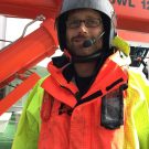 Dr. Florian SchütteB bereit für die Bergung des Gleiters mit dem Schlauchboot  - Dr. Florian Schütte ready for glider recovery ©Sarah Kaehlert