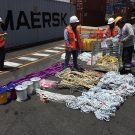 Counting every single item from the containers at the warehouse. Michael Krudewig.