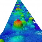 Seamounts on the way to the CCZ. Bathymetric map created with the deep-water multibeam echosounder system of RV SONNE