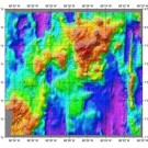 Ship based bathymetric map of the area. The area has more relief than previously thought. The DISCOL Experimental Area (DEA) is the center of the map.