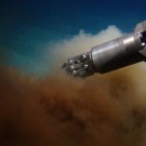 Experimental sediment plume created by the Remotely Operated Vehicle (photo: GEOMAR)