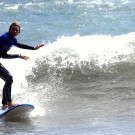 Lisa taking surf lessons in Porto da Cruz in the North of Madeira.