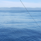 Catamaran trawl, collecting particles and microplastics from the sea surface in the strait of Gibraltar, between the Mediterranean Sea and Atlantic Ocean