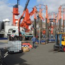 Loading the trucks. Photo: Ulf Riebesell