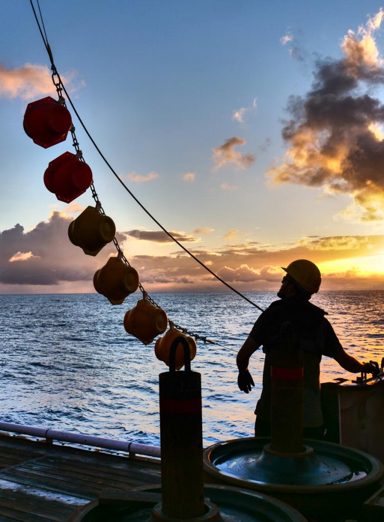 Recovering a mooring. Photo by Martin Visbeck.