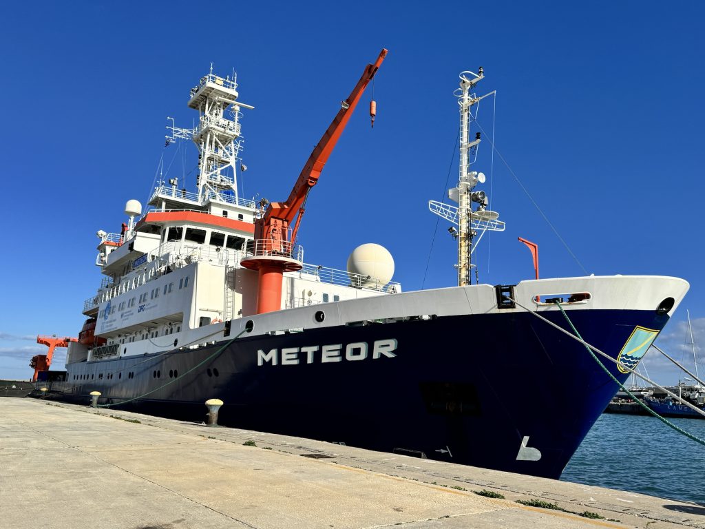 RV Meteor in Heraklion harbour.