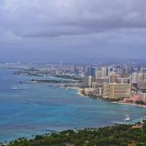 We used our time on shore to climb Diamond Head, a volcanic cone outside Honolulu. The picture (taken by Sebastian Graber) shows the unfortunately cloudy view from the top of the crater rim onto the city.
