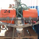 An OBS on the working deck of RV Merian. The orange cylinders are the floatations which make sure that the instrument will come back to the surface. Photo: Martha Deen