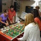 Training for the big table-soccer tournament. Photo: Anne Scherhag: