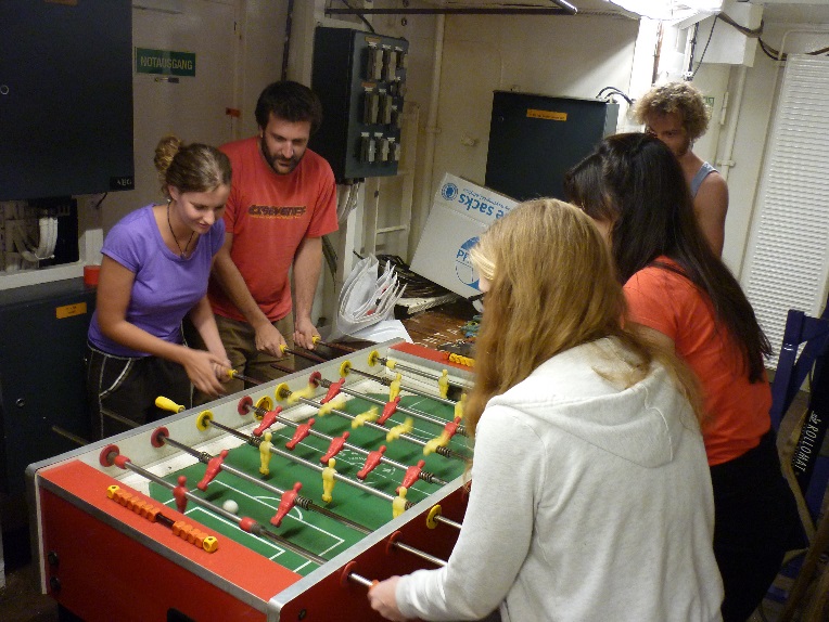Training for the big table-soccer tournament. Photo: Anne Scherhag: