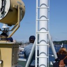 Ausblick vom Peildeck der ALKOR auf das Treiben  in der Kieler Inneförde. Foto: J. Steffen, GEOMAR