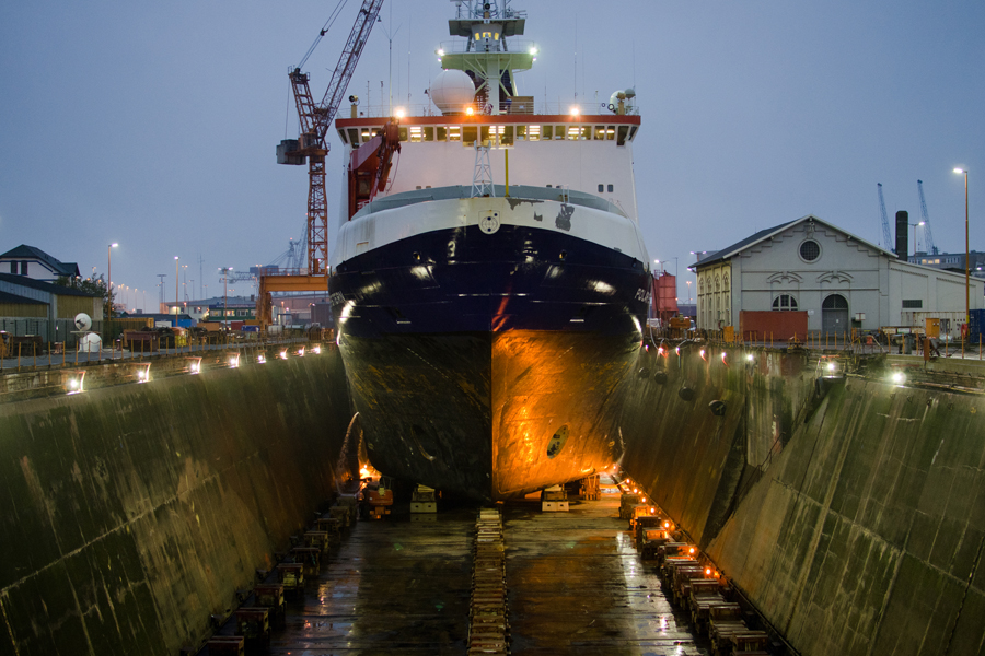 POLARSTERN im Trockendock. Foto: Jan Steffen