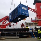 Baladen FS SONNE für die ersten wissenschaftlichen Fahrten in Kiel. Foto: J. Steffen, GEOMAR