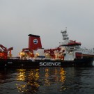 Die SONNE auf Testfahrt in der Kieler Bucht. Foto: J. Steffen, GEOMAR