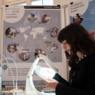 Wie viel Mikroplastik steckt im Strandsand? In der Ausstellung im Kieler Rathaus können Besucherinnen und Besucher selbst Proben von verschiedenen Küsten untersuchen. Foto: Jan Steffen, GEOMAR