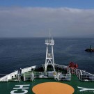 Die SONNE verlässt den Hafen. Foto: Jan Steffen, GEOMAR