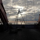 Der letzte Tripode auf dem Achterdeck / The last tripod on the aft deck. Photo: Jan Steffen, GEOMAR