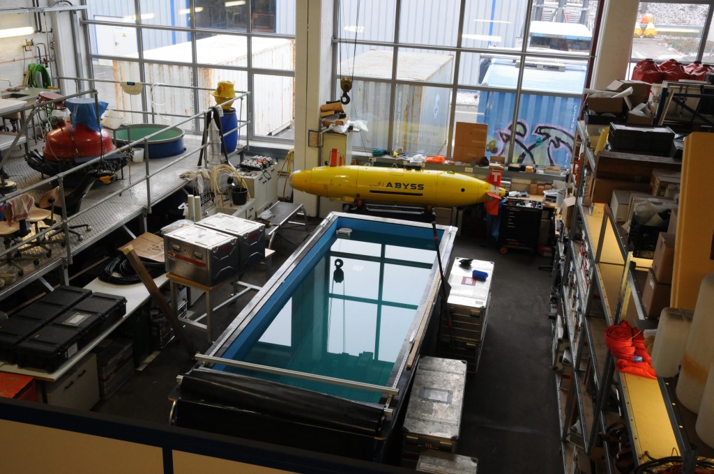 Das Autonome Unterwasserfahrzeug "Abyss" in unserem Technik- und Logistzentrum in Kiel. Foto: R. Dettmann, GEOMAR
