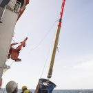 Preparing and launching the drifter (Credit: Lisa Hoffmann, CC BY-NC-ND)