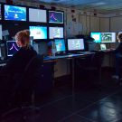 Scientists at their workstations in the hydro lab. Photo: Lester Lembke-Jene