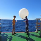 Start of the weather balloon on 11 June 2014. Photo: Kirstin Krüger