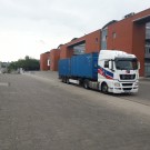 Abfahrt der Container vom Geomar in Kiel